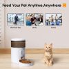 Automatic Dog Feeders, WiFi Cat Feeder with APP Control, Pets Feeder with Stainless Steel Bowl, 4L