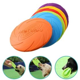 Pet UFO Toys New Small Medium Large Dog Flying Discs Trainning Interactive Toy Puppy Rubber Fetch Flying Disc 15CM (Color: orange)