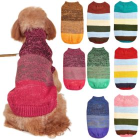 Horizontal Two-Legged Pet Warm Knit Striped Color Knit (Type: BrownS)