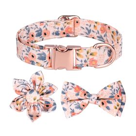 1pc Adjustable Soft Dog Collar With Print Flower Multicolor Cute Patterns (Color: orange, size: S)