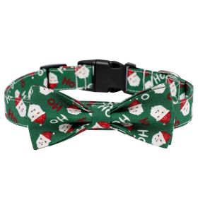 Sunflower Christmas Pet Collar Pet Bow Tie Collar With Adjustable Buckle For Dogs And Cats (Color: Green, size: L)