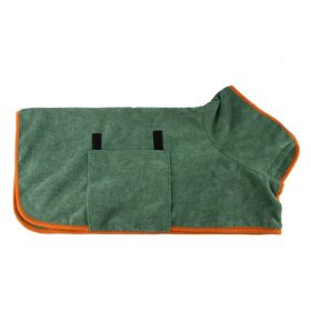 Pet Bath Towel For Dog & Cat; Microfiber Dog Bathrobe; Absorbent Cat Towel; Quick Dry Pet Bathrobe (Color: Dark Green, size: XS)