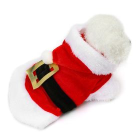 Christmas Pet Clothes For Small & Medium Dog; Santa Claus Dog Hoodie; Winter Pet Jacket (Color: Red, size: M)