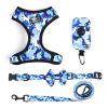 4Pcs Set Reflective No Pull Dog & Cat Harness Collar Leash With Dog Poop Bag For Small Medium Dog