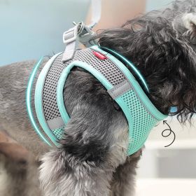 Pet Harness For Dog & Cat; No Pull Breathable Dog Vest Harness For Walking; Anti Escape Dog Harness (Color: Sky blue, size: L)