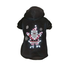 Pet Life LED Lighting Juggling Santa Hooded Sweater Pet Costume (size: X-Small - (FBP3BKXS))