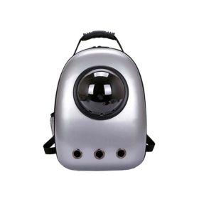 Pet Breathable Traveling Backpack (Color: Gray)