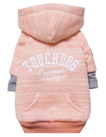 Touchdog Hampton Beach Designer Ultra Soft Sand-Blasted Cotton Pet Dog Hoodie Sweater (Color: Pink, size: large)