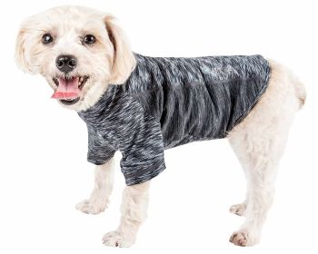 Pet Life Active 'Warf Speed' Heathered Ultra-Stretch Sporty Performance Dog T-Shirt (Color: Black, size: large)