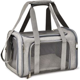 Pet Carrier for Cats, Dogs and Puppies, Gray, (Suitable For Daily Travel), 22 Lbs (size: 22 lbs)