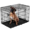 Double-Door Foldable Metal Wire Dog Crate with Divider, XX-Large, 48"