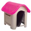 Dog House with Bowl for Small to Medium Breeds, Espresso, Beige