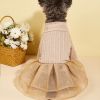 Pet Dog Knitted Fabric Mesh Short Skirt Dress; Cute Cat Apparel; For Small & Medium Dogs