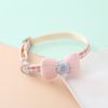 cat Collar Lattice Collar Korean Cartoon Pet Collar Bowknot Patch Cat Dog Collar