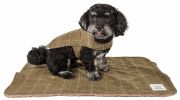 Touchdog 2-In-1 Windowpane Plaided Dog Jacket With Matching Reversible Dog Mat