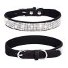 Pet Collar Shiny Artificial Rhinestone Dog Collar For Puppy And Cat; Microfiber Cat Collar