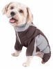 Pet Life Active 'Warm-Pup' Heathered Performance 4-Way Stretch Two-Toned Full Body Warm Up